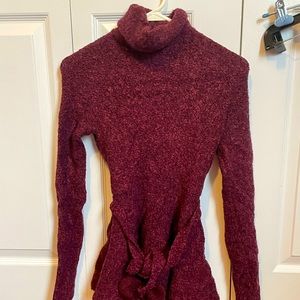 Moda international knit soft burgundy turtle neck sweater Xs